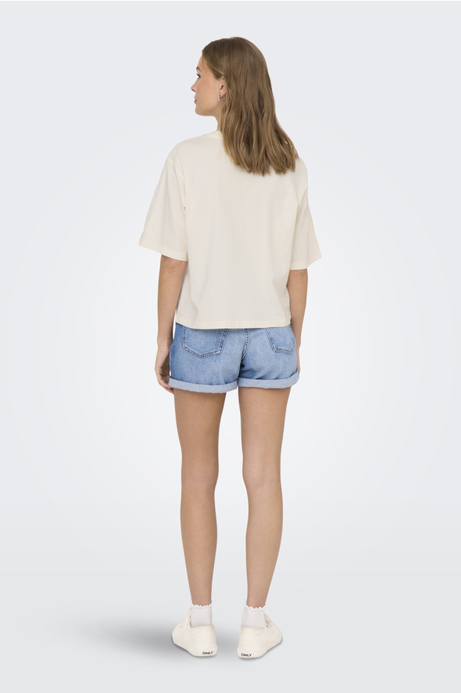JDYCARLA S/S WASHED PRINT TOP JRS 15341561 CLOUD DANCER/ SUNRISE